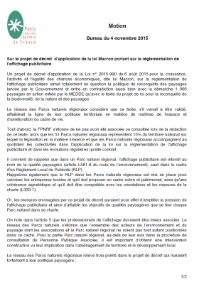 projet de décret d’application de la loi Macron portant sur la réglementation de l'affichage publicitaire