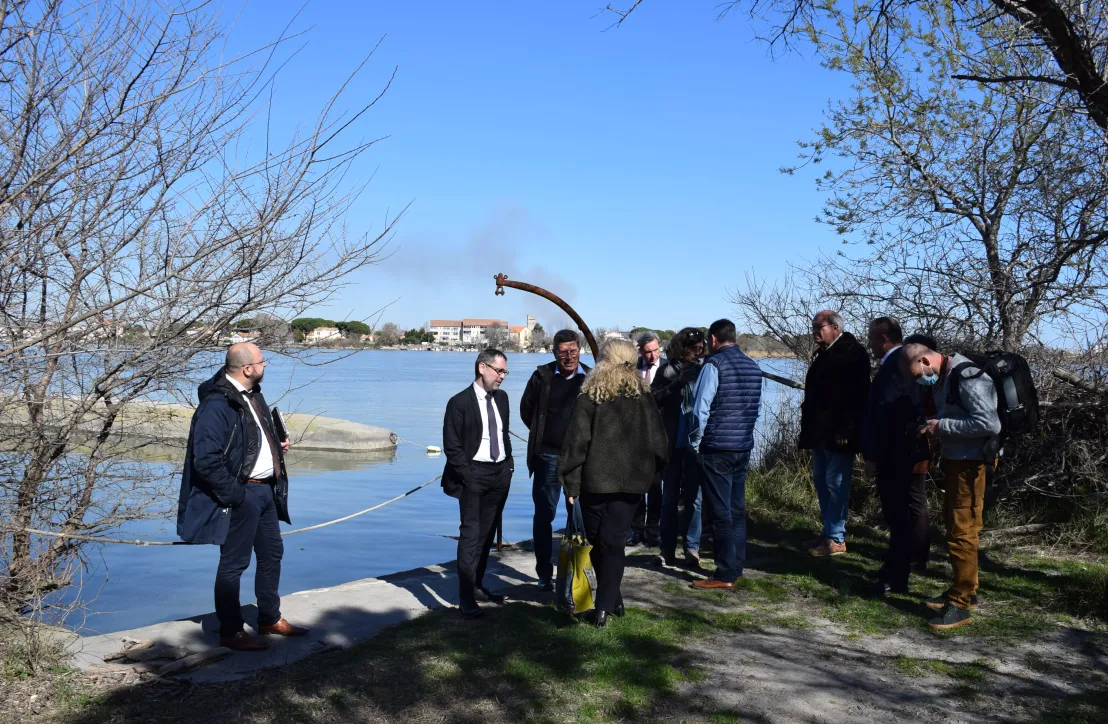 Visite de Michaël Weber et Eric Brua dans le Parc naturel régional de Camargue avec le Président du Parc, Patrick de Carolis