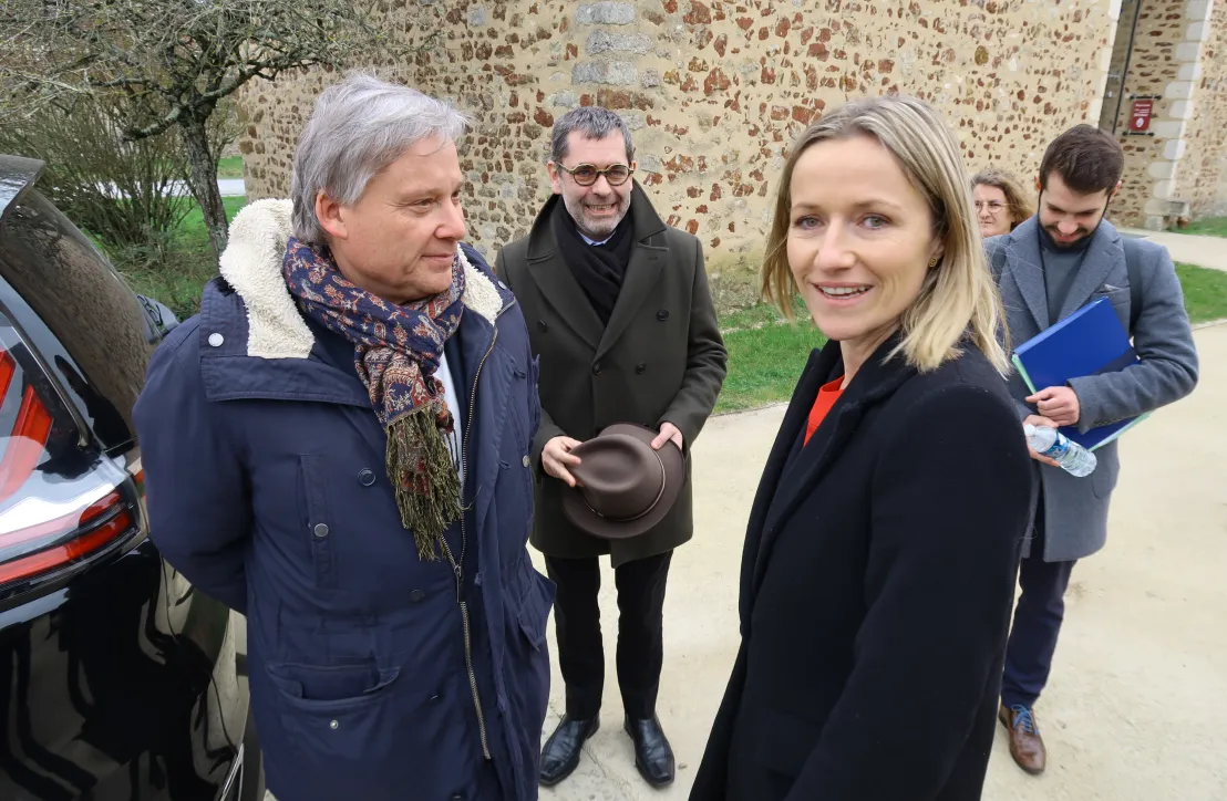 Venue de la secrétaire d'Etat Bérangère Couillard au Parc de la Brenne le 2 février 2023