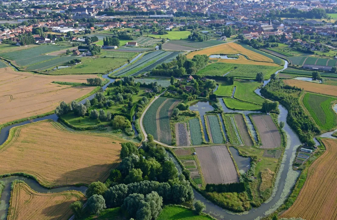 Le Marais audomarais dans le Parcs des Caps et Marais d'Opale, classé réserve de biosphère par l'UNESCO
