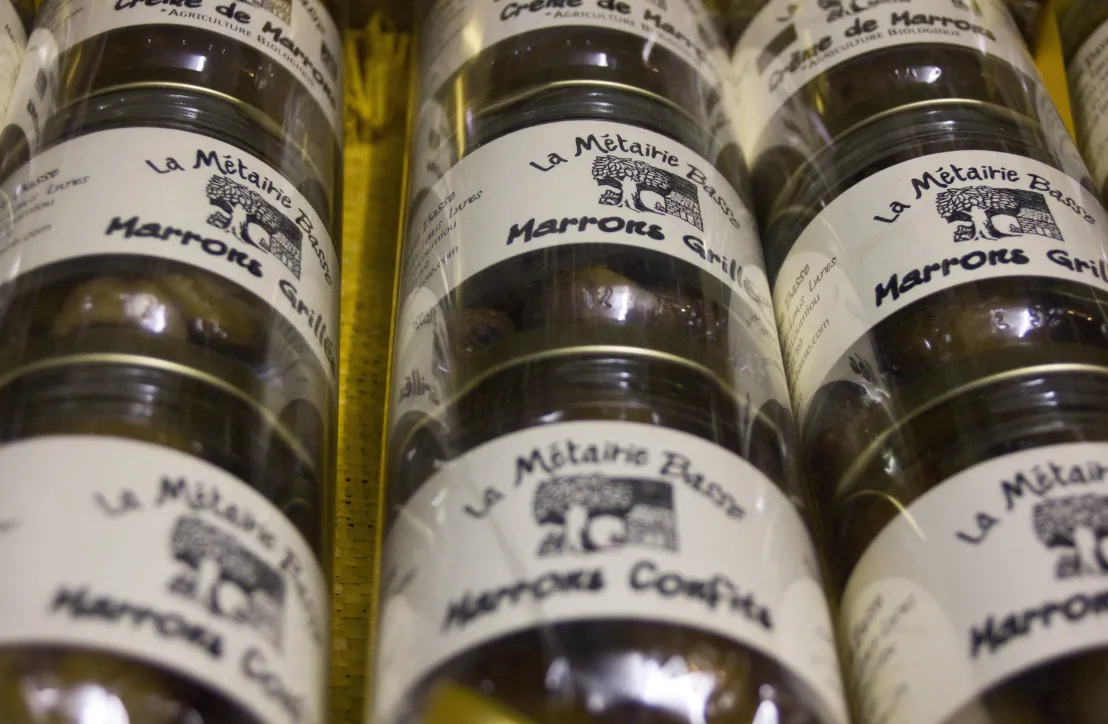 Produits à base de châtaigne Marque Parc, Métairie Basse, Courniou (34)