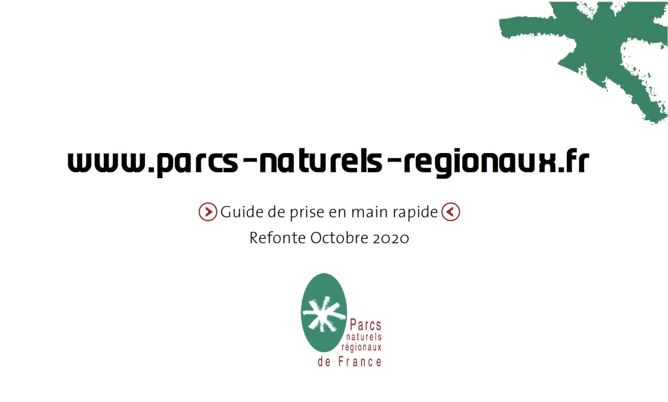 Guide de prise en main rapide du site de la Fédération des Parcs couverture
