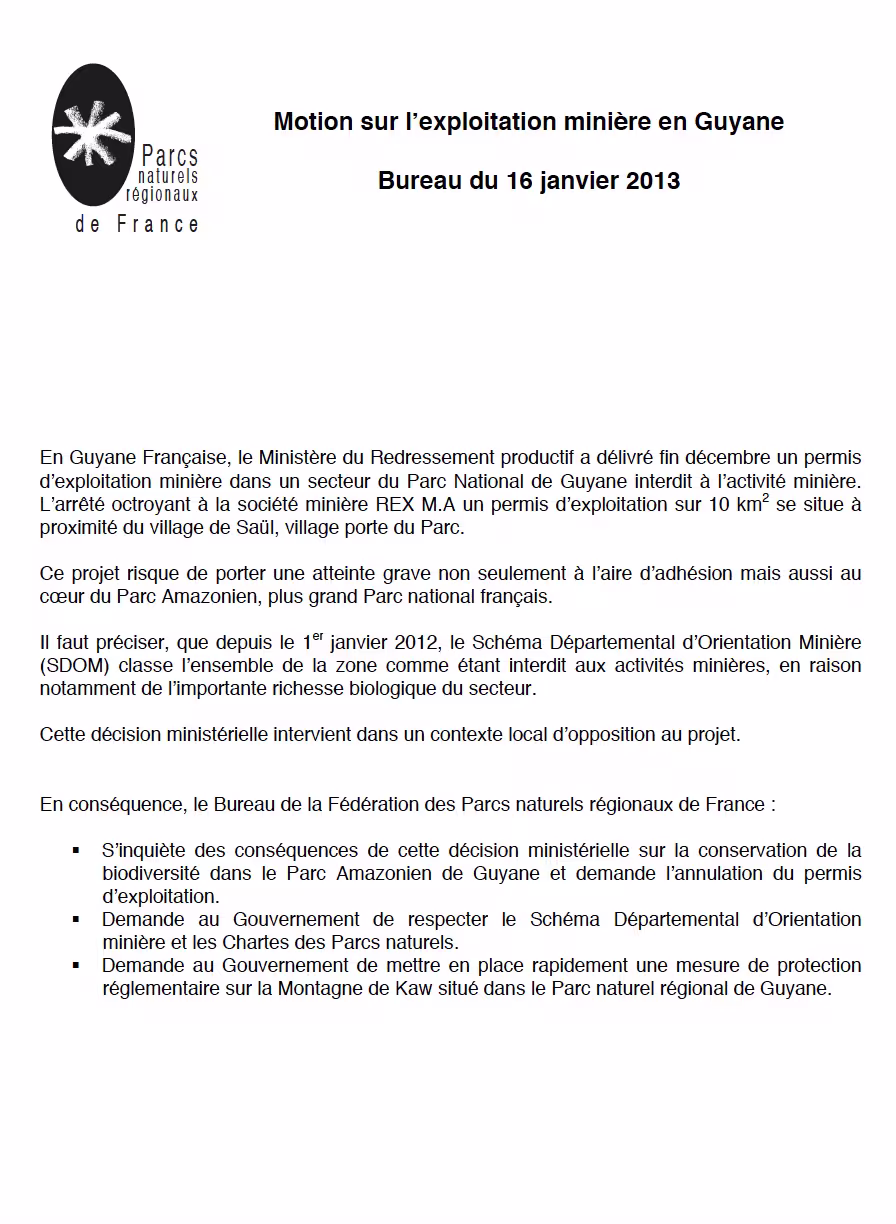 exploitation minière en Guyane