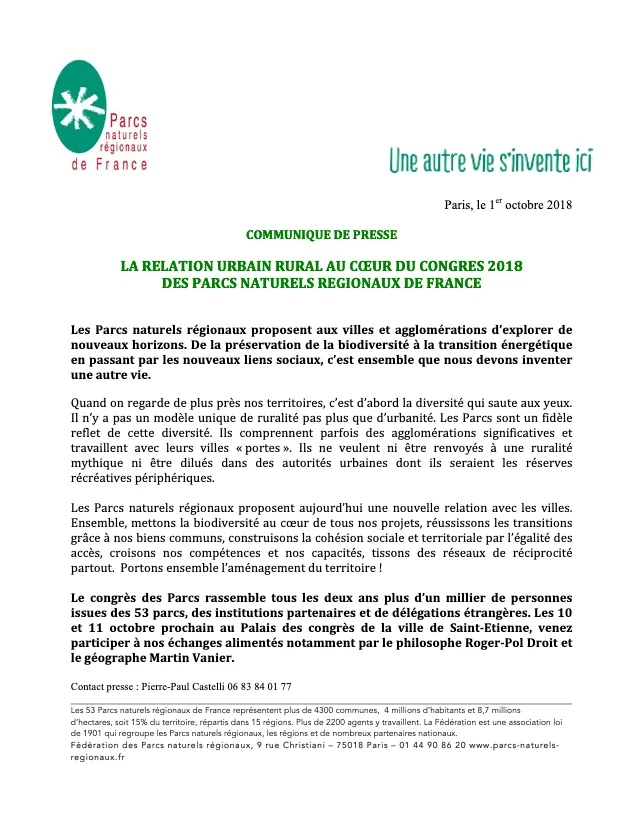 CP Congrès des Parcs 2018
