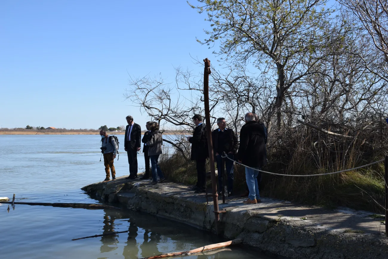 Visite de Michaël Weber et Eric Brua dans le Parc naturel régional de Camargue avec le Président du Parc, Patrick de Carolis