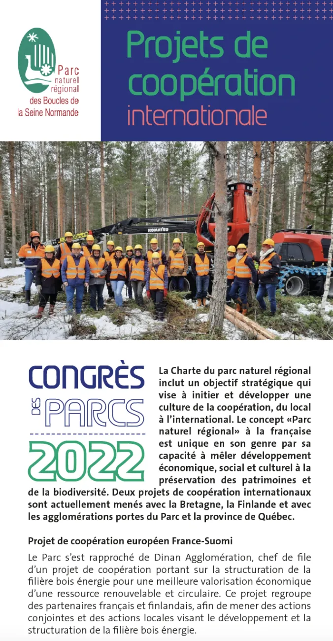 Projets de coopérationcoopération internationale dans les Boucles de la Seine
