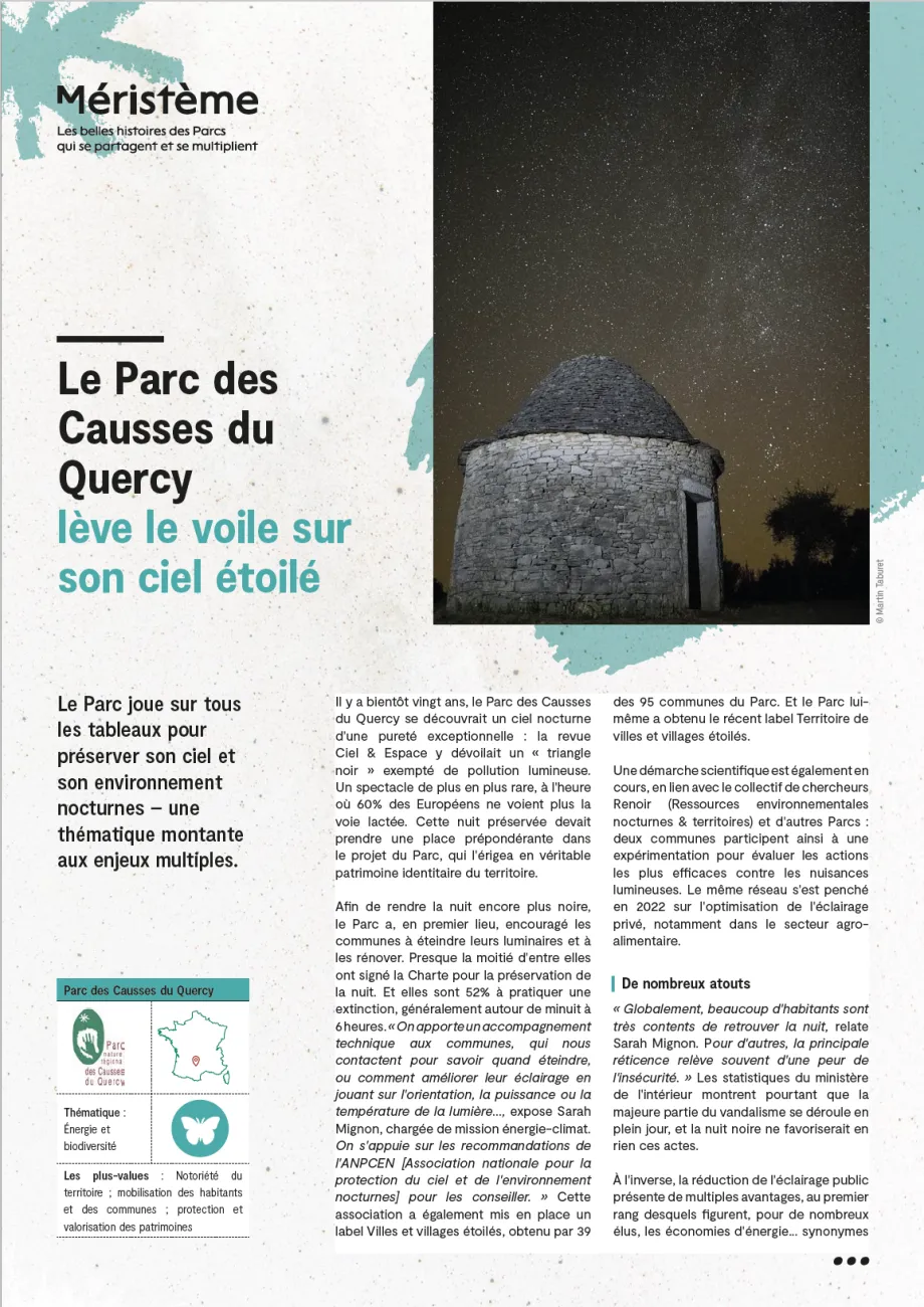 Le Parc des Causses du Quercy lève le voile sur son ciel étoilé
