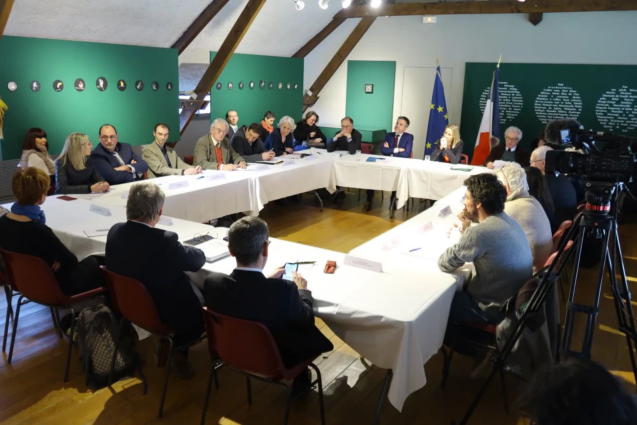 Venue de la secrétaire d'Etat Bérangère Couillard au Parc de la Brenne le 2 février 2023