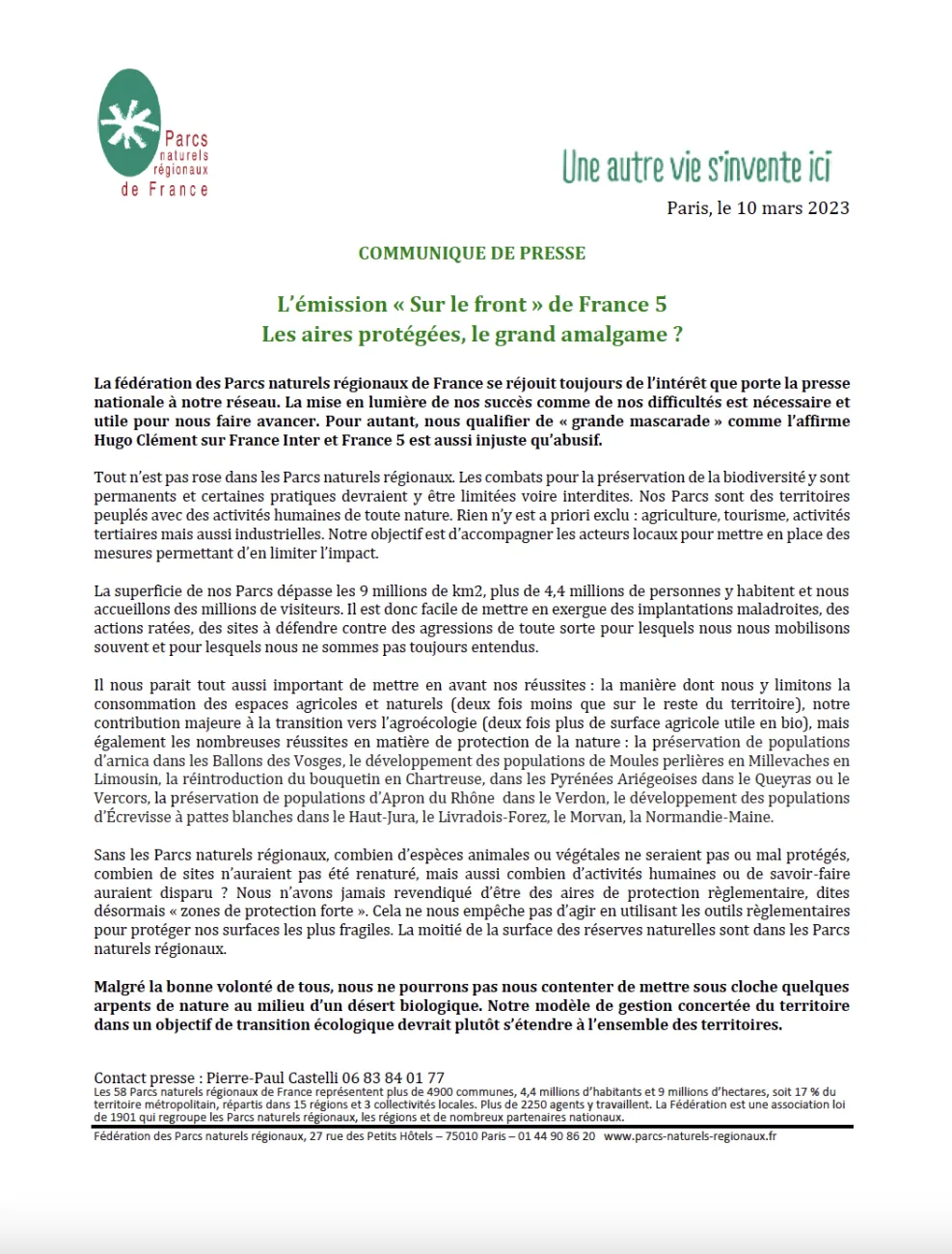 CP emission Sur le front