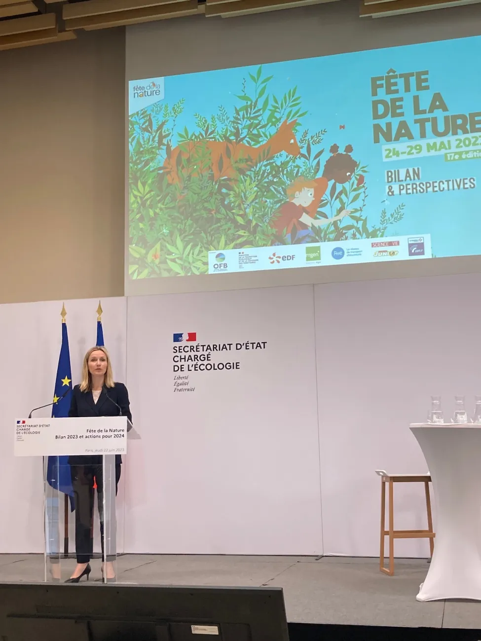 Fête de la nature , Bilan 2023 et Perspectives 2024 au Ministère de L'Ecologie avec Bérangère Couillard, Secrétaire d'Etat au Ministère de l'Ecologie