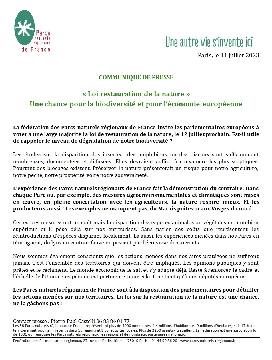 Loi restauration nature