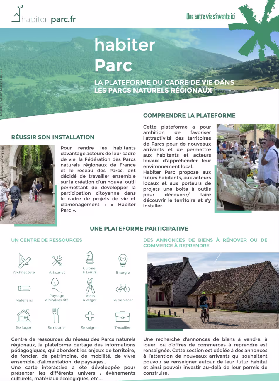 Visuel plaquette Habiter Parc