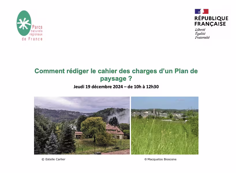Cahier des charges d'un plan de paysage