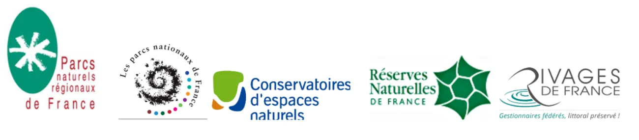 Les signataires : Fédération des PNR, Les Parcs nationaux, Conservatoire des Espaces naturels, Réserves naturelles de France, Rivages de France