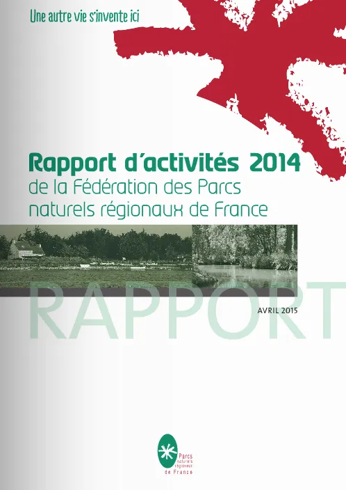 Couverture du rapport d'activités de la Fédération des PNR 2014