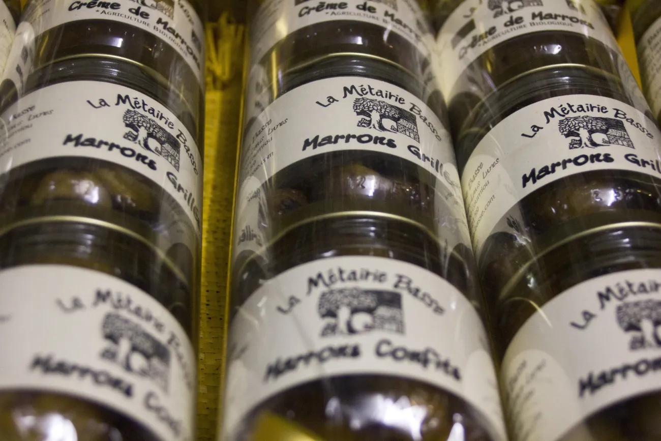 Produits à base de châtaigne Marque Parc, Métairie Basse, Courniou (34)