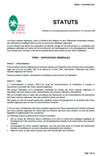 Statuts FPRNF 18/11/2020