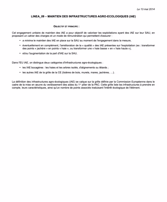 Annexe 3 Maintien des infrastructures agro-écologiques