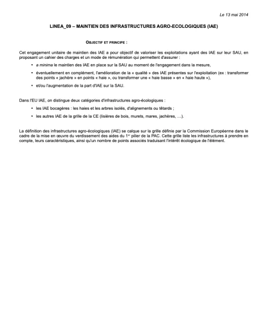 Annexe 3 Maintien des infrastructures agro-écologiques