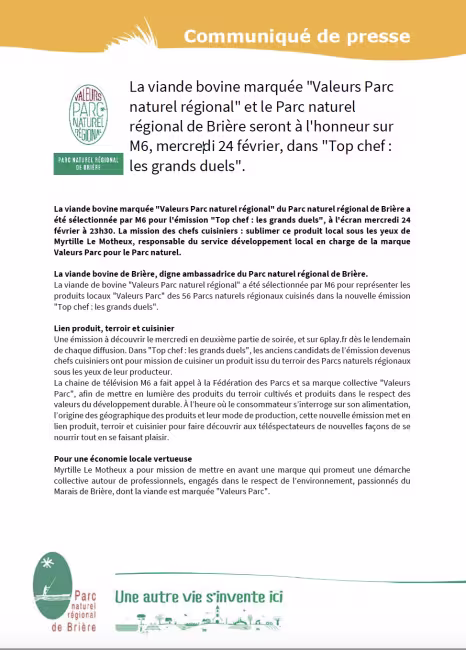 CP Valeurs Parc Brière Top Chef M6