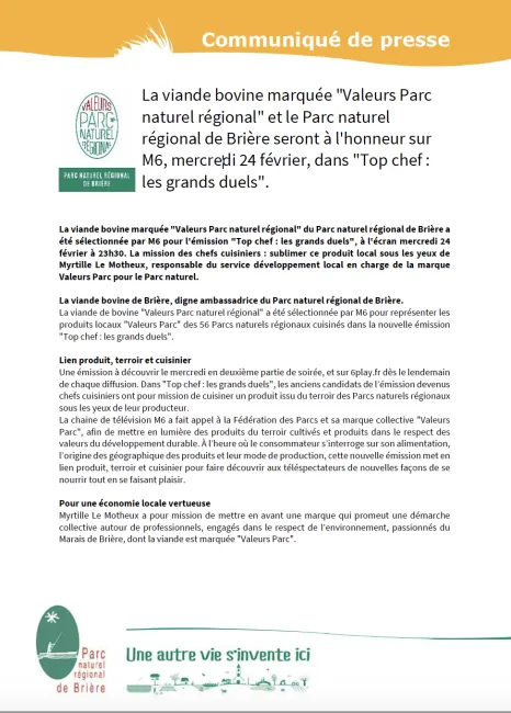 CP Valeurs Parc Brière Top Chef M6