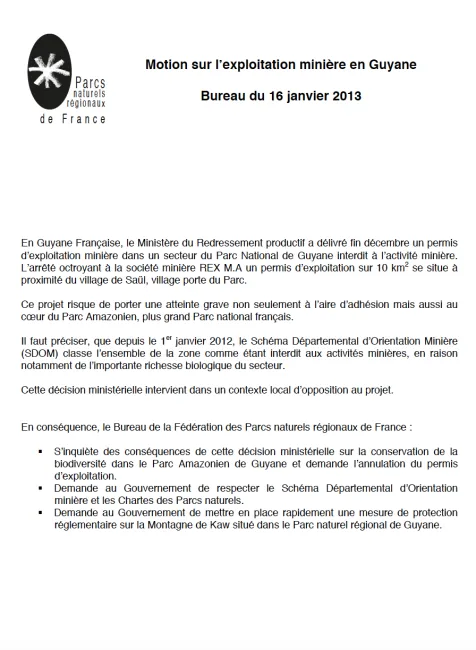 exploitation minière en Guyane