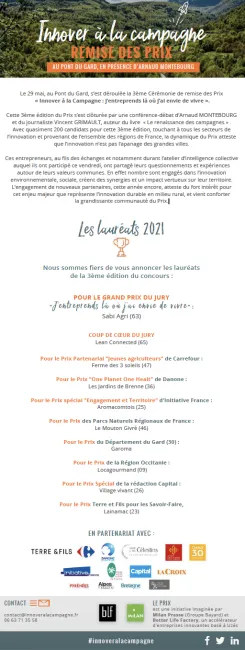 CP Innover à la campagne - annonce des lauréats 2021