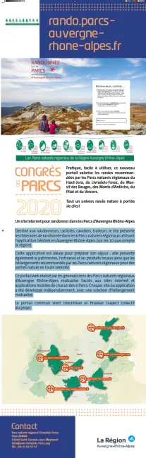 Un portail de randonnée pour les parcs de la région Auvergne Rhône Alpes