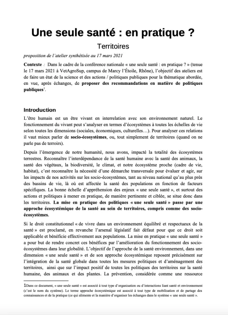 Conclusions de Gilles Pipien "une seule santé: en pratique?"