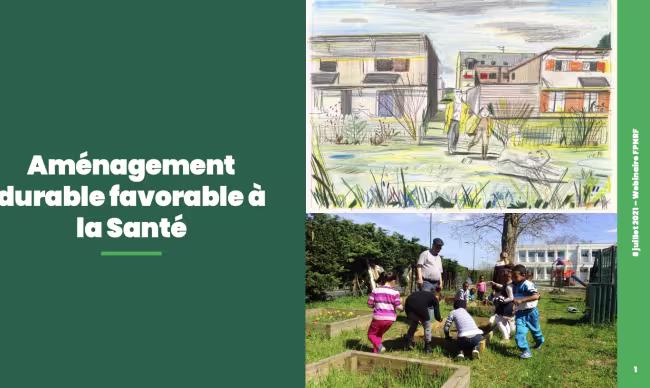 "Un territoire,une santé" Intervention de François Kellerhals Hosso, Chargé de mission ÉcoQuartier en charge des 		Partenariats des Formations et de l'Aménagement durable favorable à la Santé 			