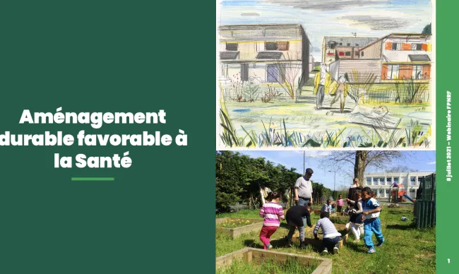 "Un territoire,une santé" Intervention de François Kellerhals Hosso, Chargé de mission ÉcoQuartier en charge des 		Partenariats des Formations et de l'Aménagement durable favorable à la Santé 			