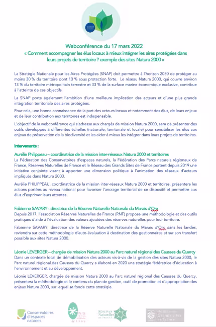 Webconférence Natura 2000