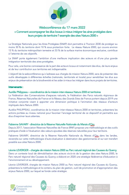 Webconférence Natura 2000