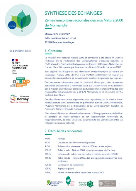 Rencontres régionales des élus Natura 2000 de Normandie