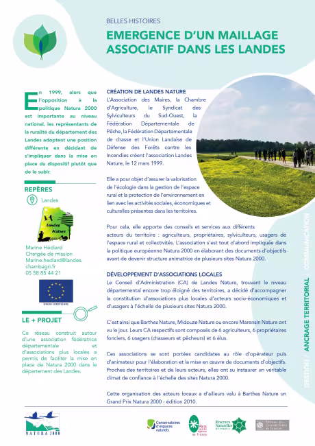Emergence d'un maillage associatif dans les landes
