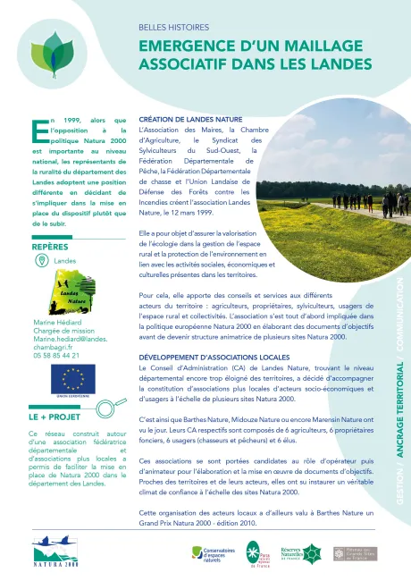 Emergence d'un maillage associatif dans les landes