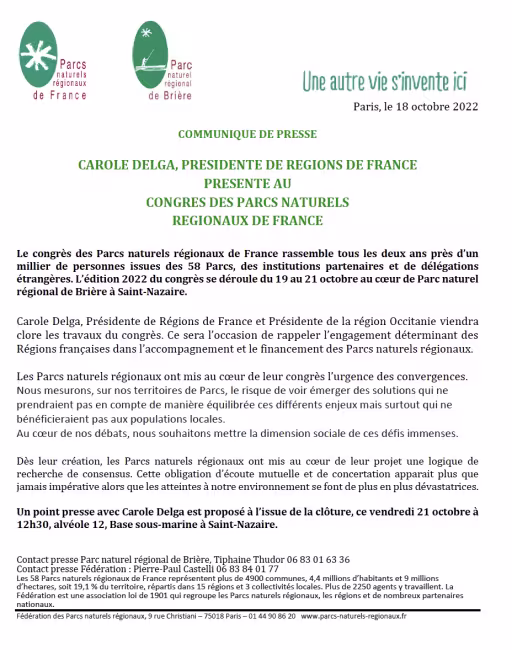 CP Carole Delga présente au Congrès des Parcs