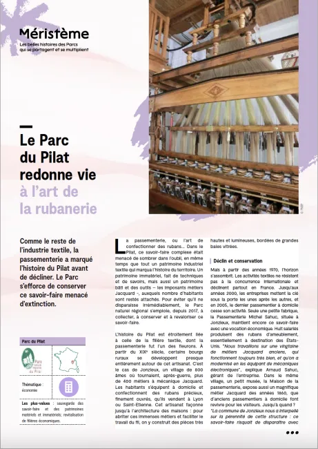 Le Parc du Pilat redonne vie à la rubanerie