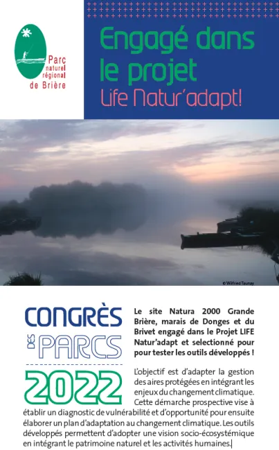 Engagé dans le projet Life Natur'adapt, panneau marché aux initiatives 2022
