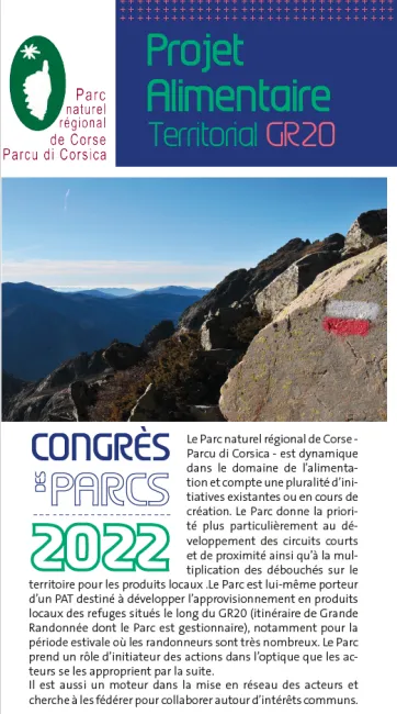 Projet alimentaire territorial GR20, panneau du marché aux initiatives 2022
