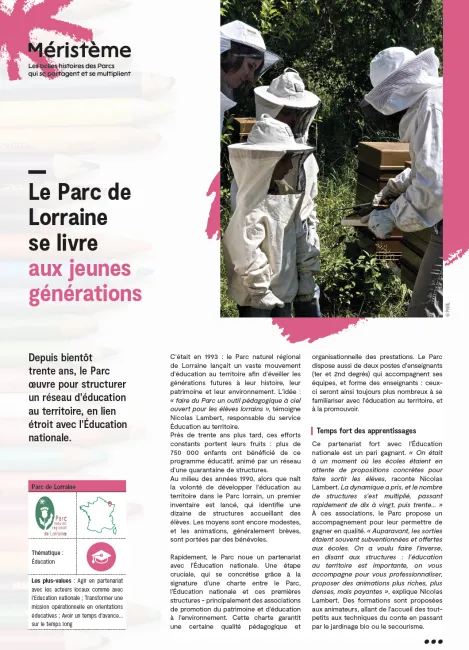 Le Parc de Lorraine se livre aux jeunes générations