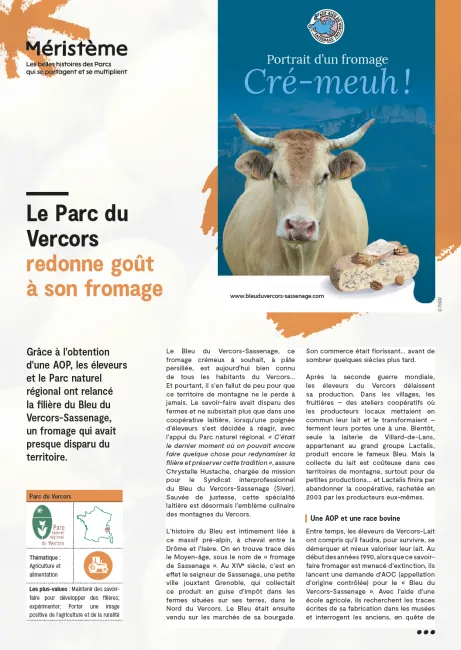 Le Parc du Vercors redonne goût à son fromage