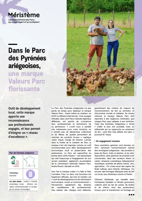 Dans le Parc des Pyrénées ariégeoises, une marque Valeurs Parc florissante