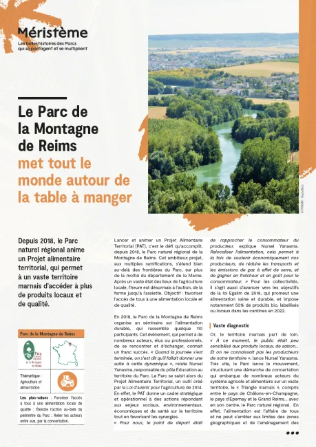 Le Parc de la Montagne de Reims met tout le monde autour de la table à manger