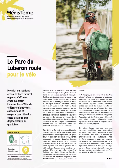 Le Parc du Luberon roule pour le vélo