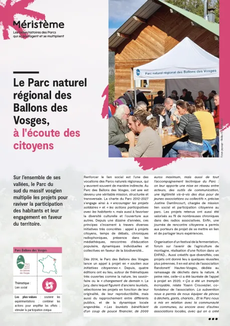 Le Parc naturel régional des Ballons des Vosges à l'écoute des citoyens