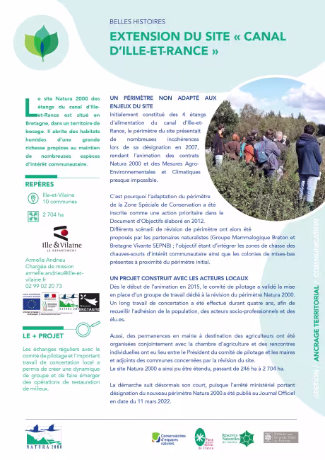 Extension du site Natura 2000 « canal d’Ille-et-Rance » 