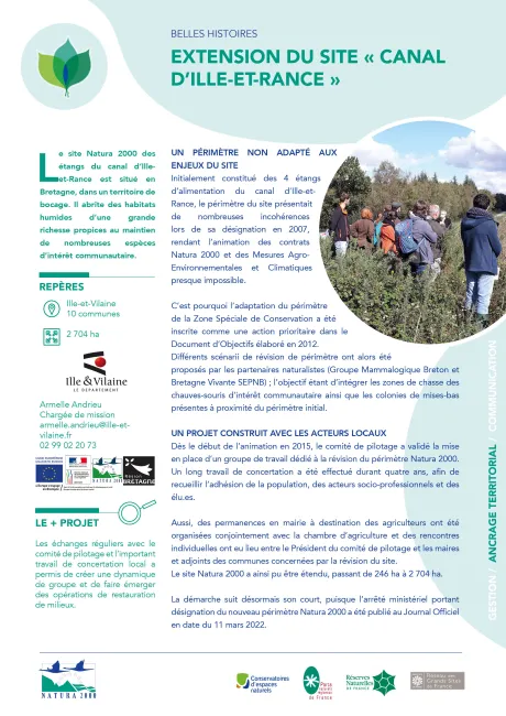 Extension du site Natura 2000 « canal d’Ille-et-Rance » 