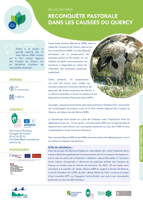 Reconquête pastorale dans les Causses du Quercy
