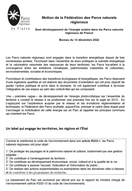 Motion dév énergie solaire